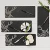 Just Slate Set of 4 Mini Stag Slate Cheese Boards and Knife