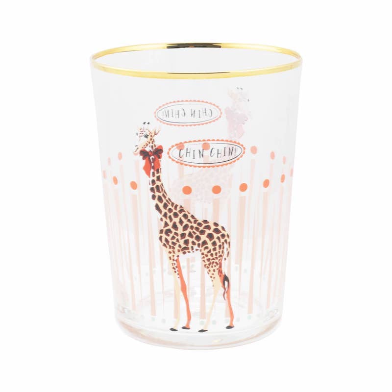 Set Of Two Chin Chin Giraffe Hi-Ball Glasses