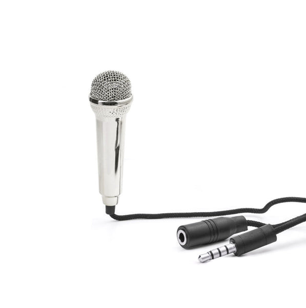 Kikkerland Design Silver Mini Karaoke Microphone