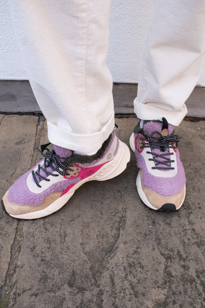 Flower Mountain Kotetsu Suede Teddy Army/violet Trainers