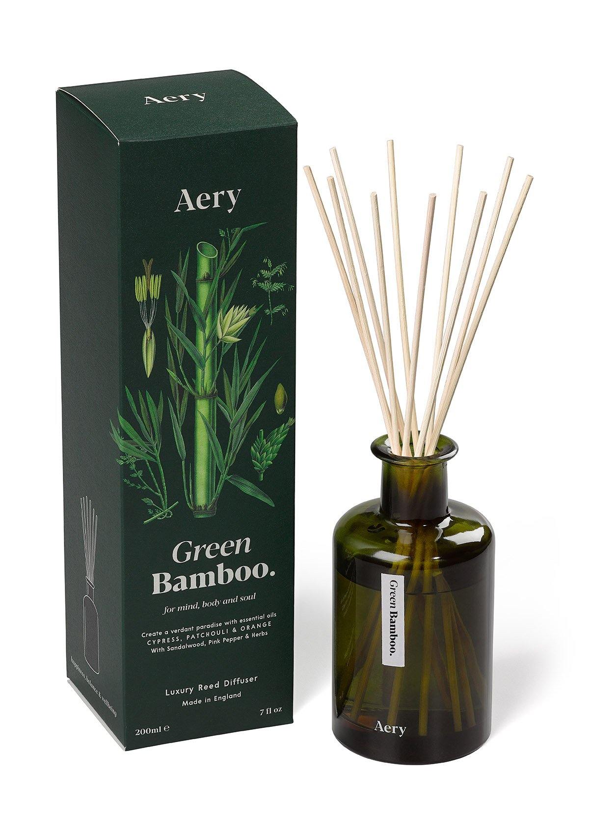 Green Bamboo Reed Diffuser - Cypress Patchouli And Orange