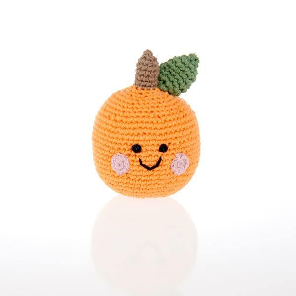 Pebble Knitted Friendly Orange Fruit Rattle