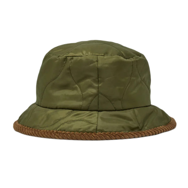 cableami-military-quilted-bucket-hat-olive-green