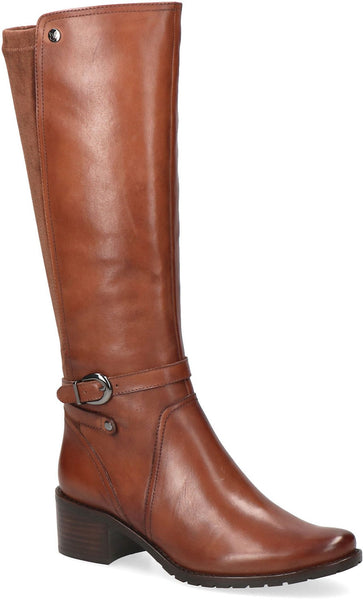 Tan Brown And Leather Long Boots