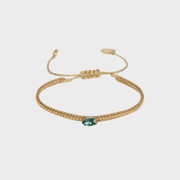 Diamond Eye Bracelet Gold - Green