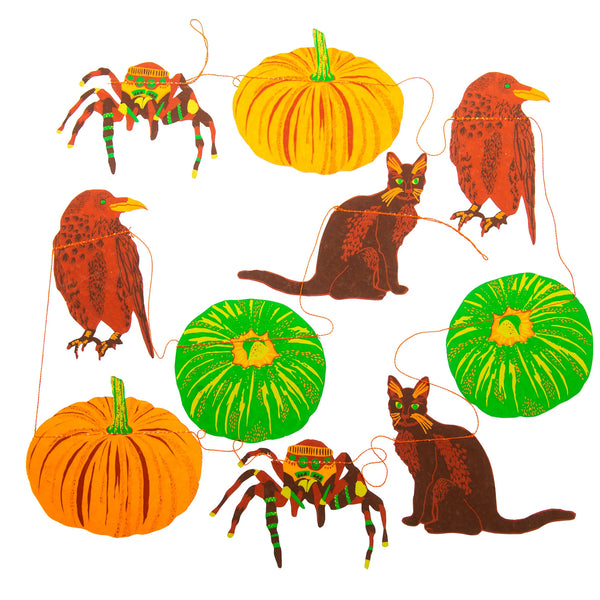 East End Press Pumpkins And Cats Halloweed Decoration Garland