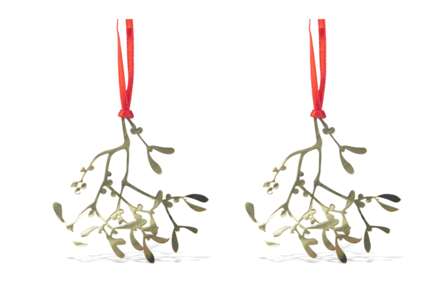 Pluto Produkter Hanging Christmas Decoration Gold Mistletoe Set of 2