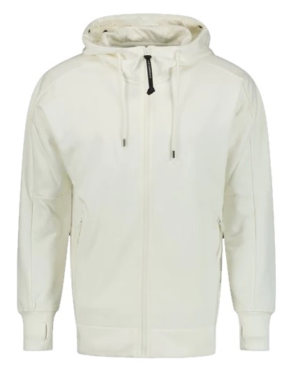 Zip Through Goggle Hoody Gauze White