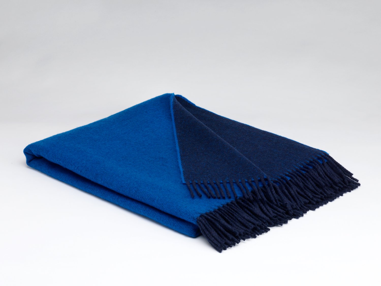 McNutt of Donegal Midnight Blue Lambswool Reversible Throw