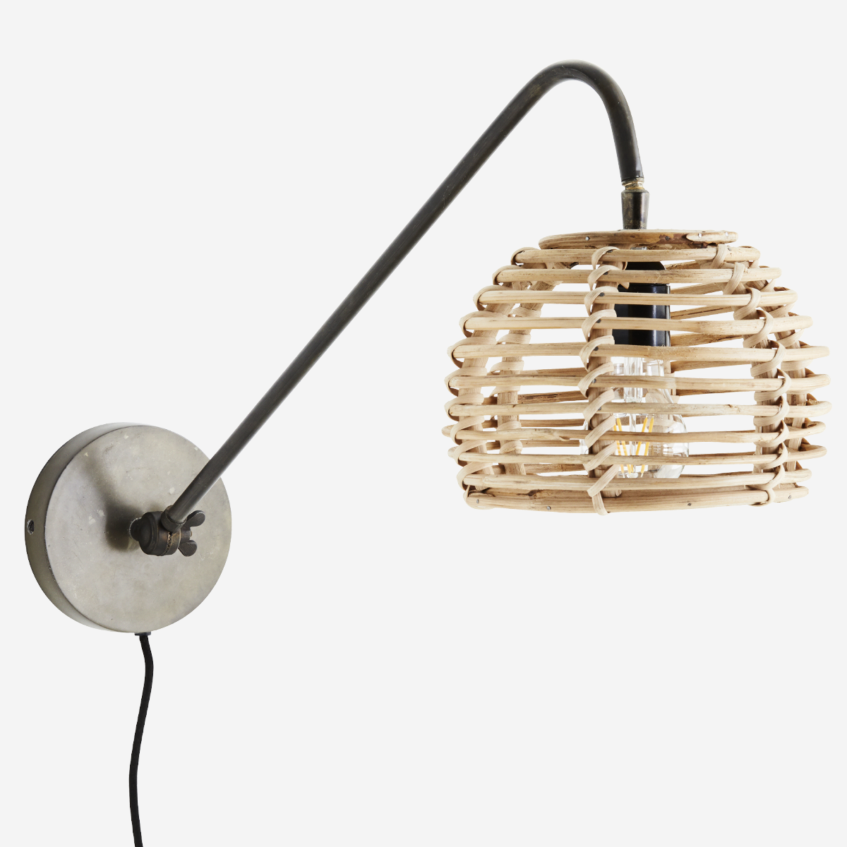 Wall Lamp with Rattan Shade