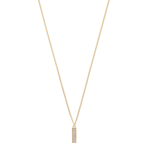 Orelia Pave Bar Necklace - Gold