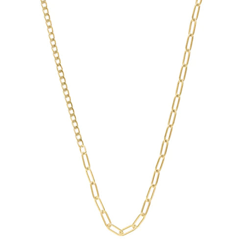 Orelia Asymmetric Fine Chain Necklace - Gold