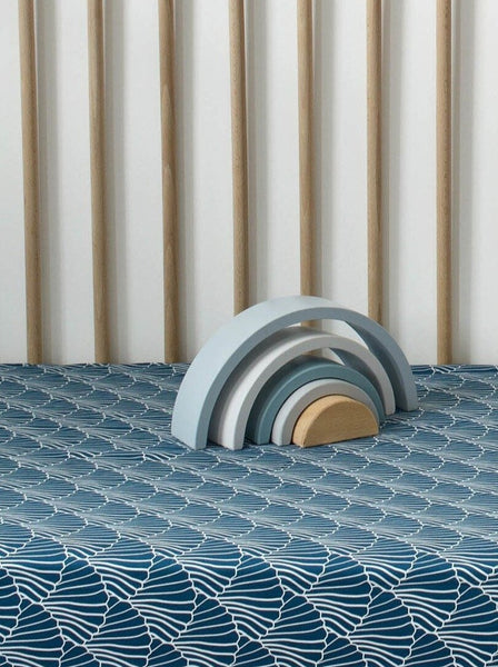 Seashells Moroccan Blue Fitted Sheet 70x140cm