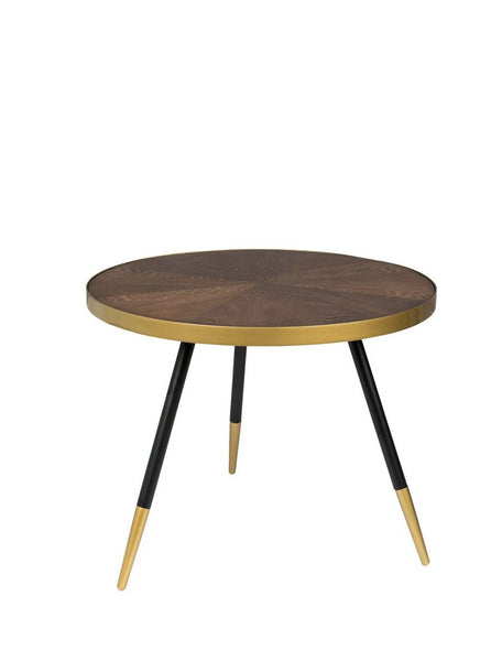 Denise Wooden Coffee Table With Brass Edging
