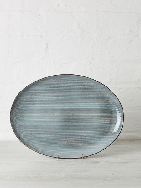Broste Copenhagen Nordic Sea Large Stoneware Oval Plate