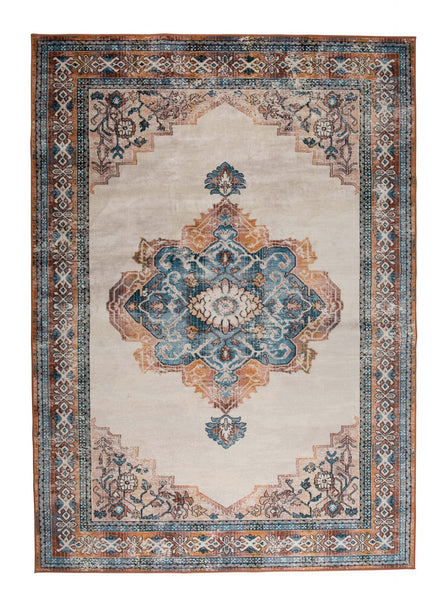 Dutchbone Carpet Mahal Blue/brick 170x240