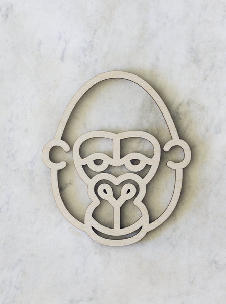 Gorilla Wooden Wall Decor -birch