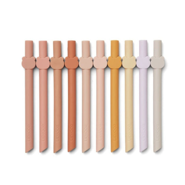 Badu 10-pack Silicone Straw In Rose Multi Mix