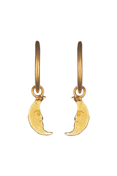Lark London Amanda Coleman Gold Moon Hoop Earrings
