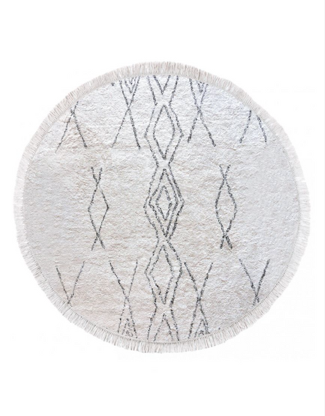 Round Crimble Rug Ivory And Charcoal