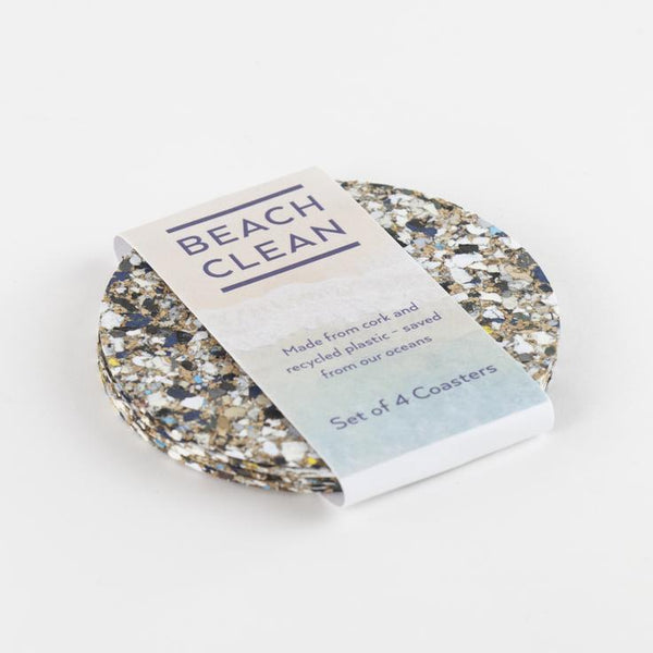 Lillian Daph Set of 4 Beach Clean Cork & Recycled Plastic Coasters