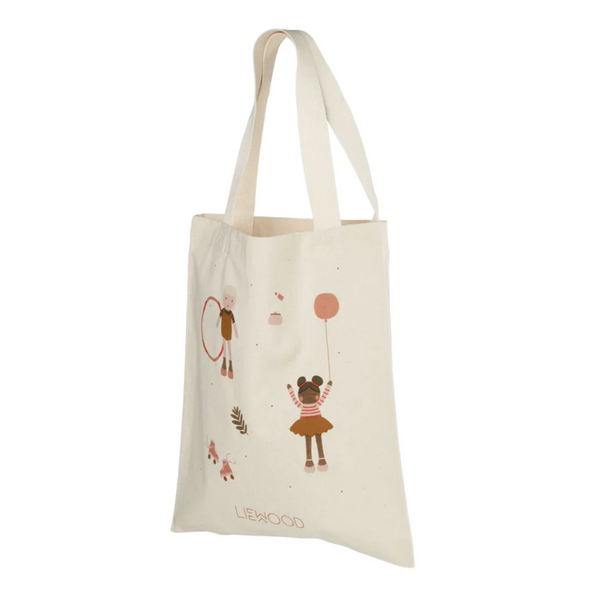 Organic Cotton Tote Bag In Doll Print - Small