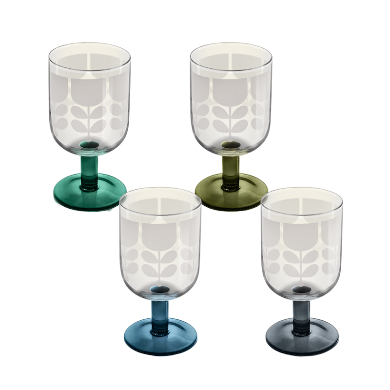 Orla Kiely Set of 4 Formal Wine Glasses