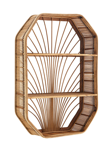 Angular Bamboo Shelf with Sunburst Detailing