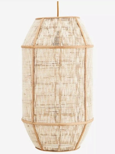 Madam Stoltz Bamboo And Linen Ceiling Lamp