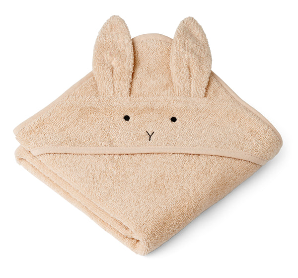 Albert Hooded Baby Towel In Rabbit Apple Blossom