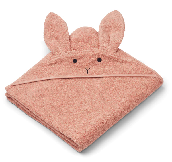 Augusta Hooded Junior Towel In Dusty Coral Rabbit