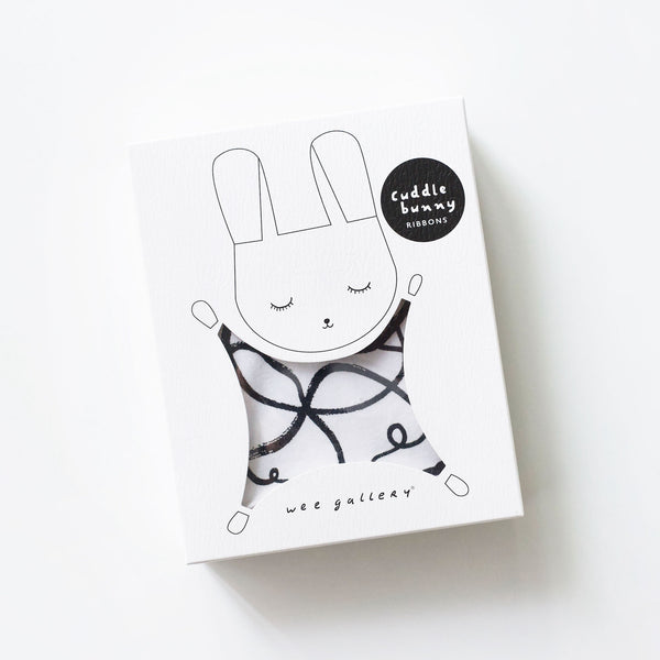 Wee Gallery Ribbons Cuddle Bunny In A Box - Baby's First Friend
