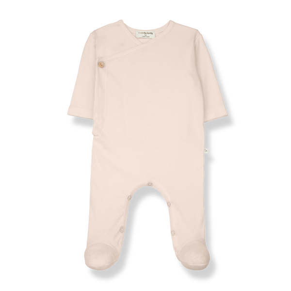 1+ In The Family Corina Light Ribbed Wrap Front Sleepsuit- Blush
