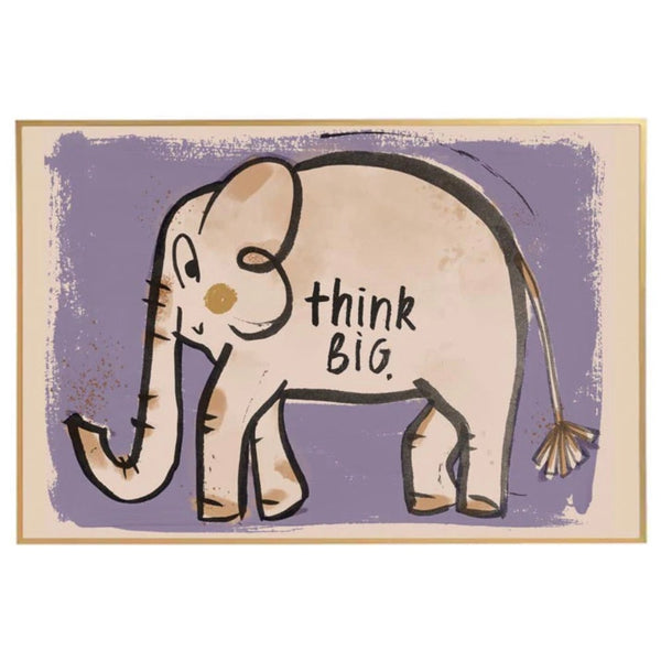 Oli Elephant 'think Big' Wall Poster