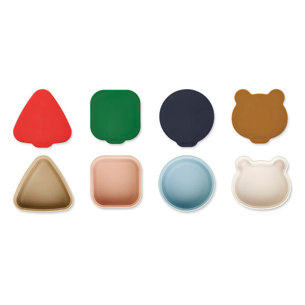 Toto Set Of 4 Silicone Snack Bowls In Multi Mix