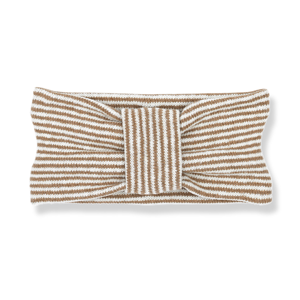 Abril Recycled Fleece Striped Bandeau Head Band- Olmo