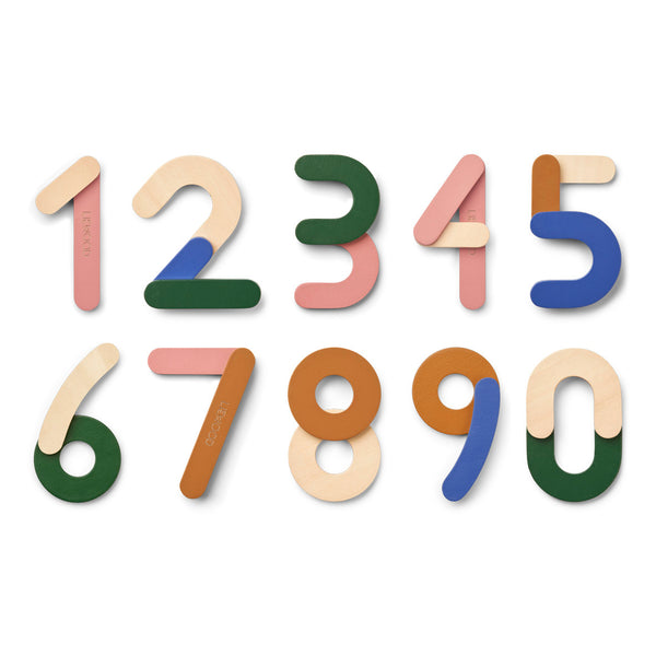 Jota Wooden Magnetic Numbers - Eden Multi Mix