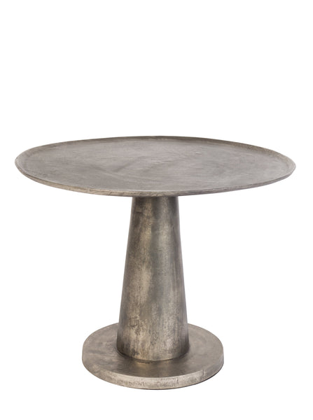 Dutchbone Brute Round Metal Side Table In Nickel