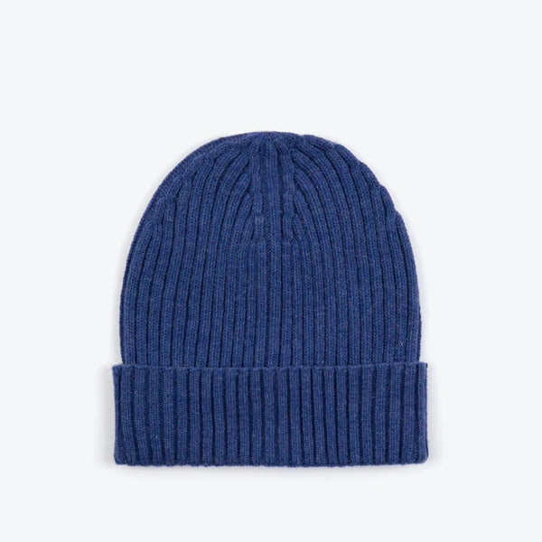 Wool Ribbed Hat - Blue