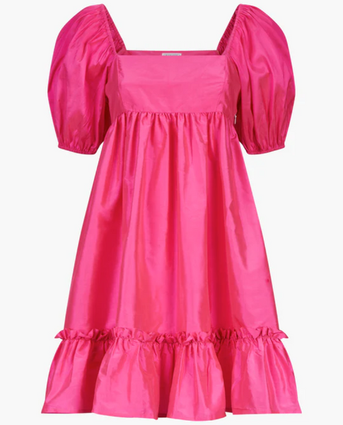 Pink City Prints Elizabeth Pink Taffeta Mini Dress