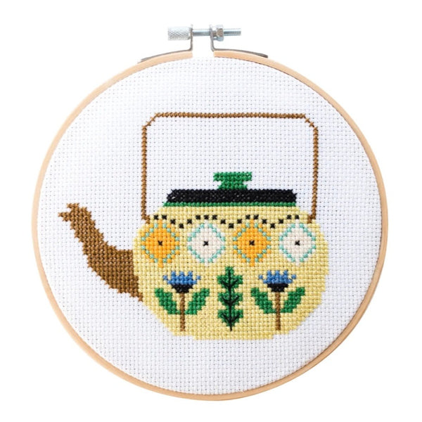 Tea Pot Embroidery Kit By Cotton Clara