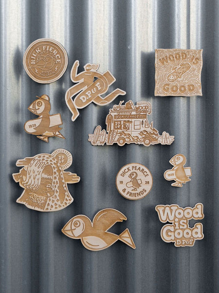 dickpearce.com Wooden Dp&f Fridge Magnets