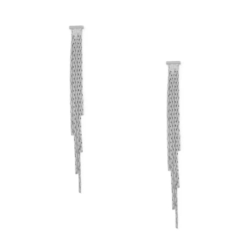 Waterfall Chain Long Drop Earrings - Gold/silver