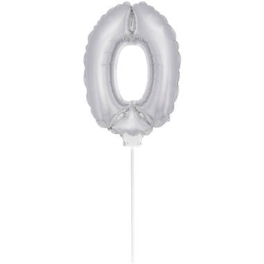 Folat Figure Balloon Xs Silver Number 0 - 36cm