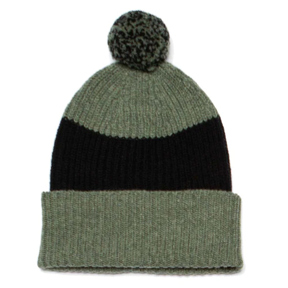 Pom Hat - Khaki Black