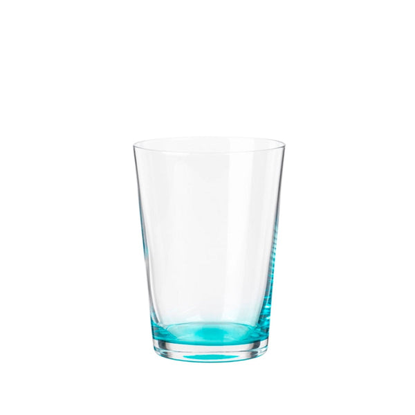 Broste Copenhagen Hue Glass Tumbler | Clear/turquoise | Single