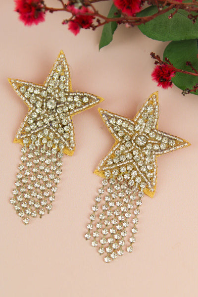 Silver Shooting Star Beaded Earrings