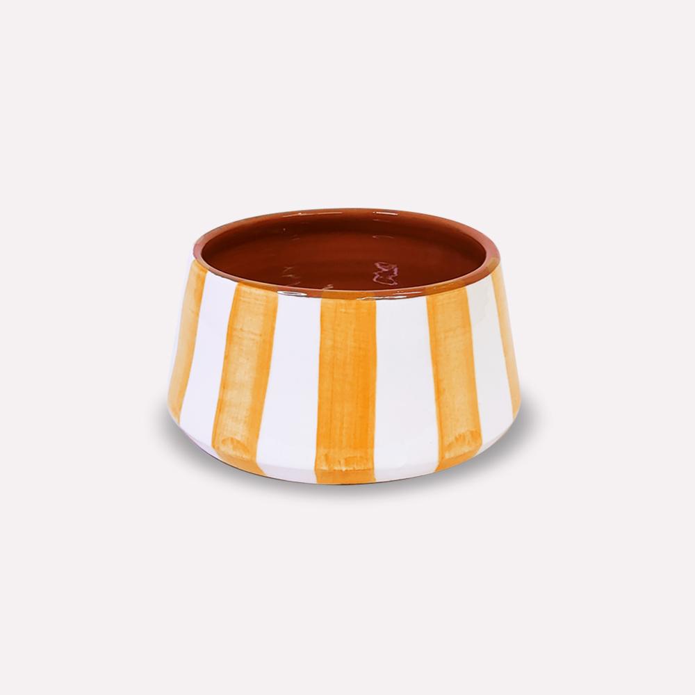 Casa Cubista Bold Tangerine Stripe Serving Medium Bowl