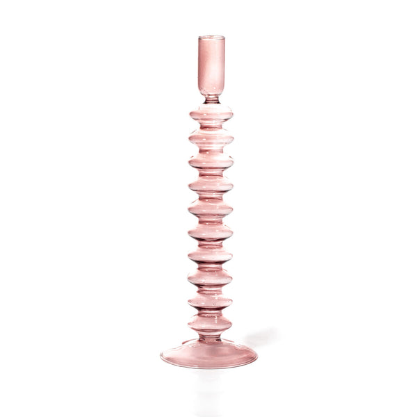 Decorative Glass Candle Holder In Pink