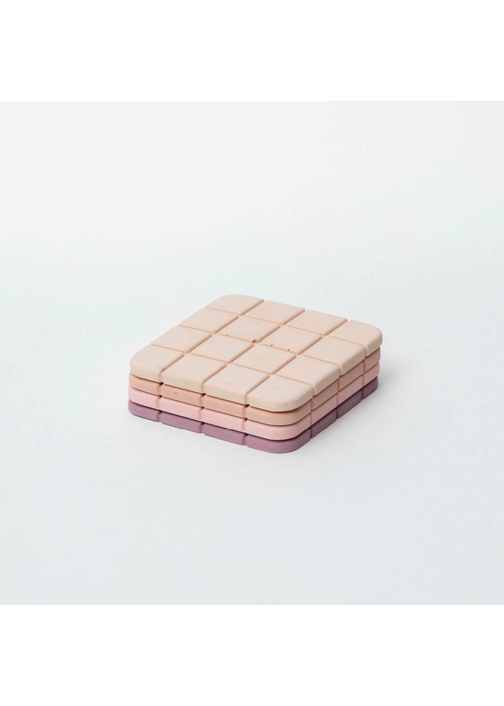 Set of 4 Miami Pink Tile Gradient Coasters